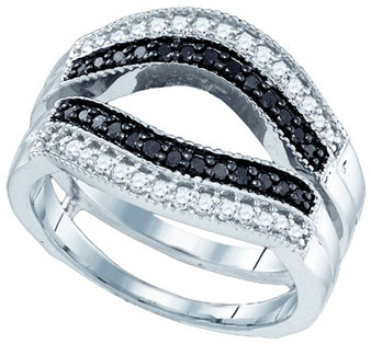 Black Diamond Ring Enhancer 10K White Gold 0.55 cts. GD-81465